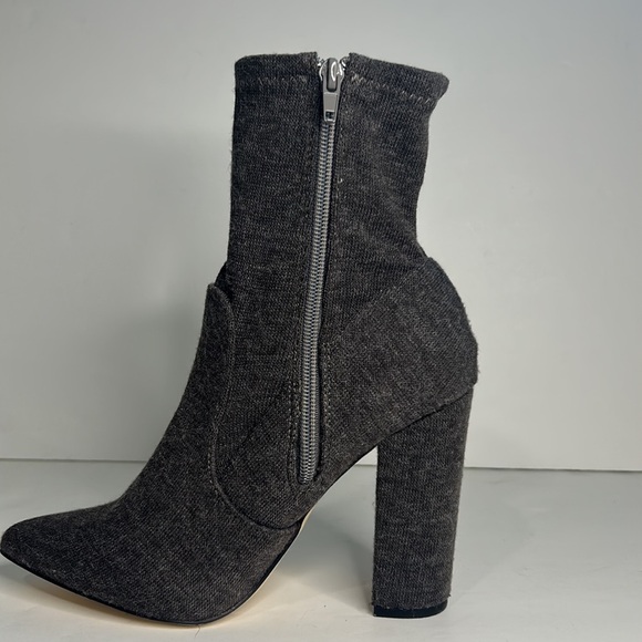 Shoedazzle Leela Knit Mid-Calf Boot Fitted Zip Heathered Grey Women's Size 6.5 - Picture 3 of 9